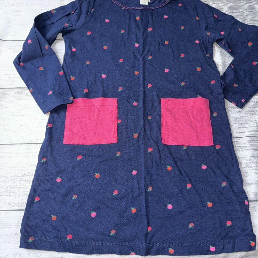 Crewcuts Girls Size 5 Apple Dress Pink Pockets Excellent